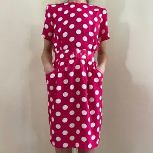 Vintage Pink Polka Dot Dress